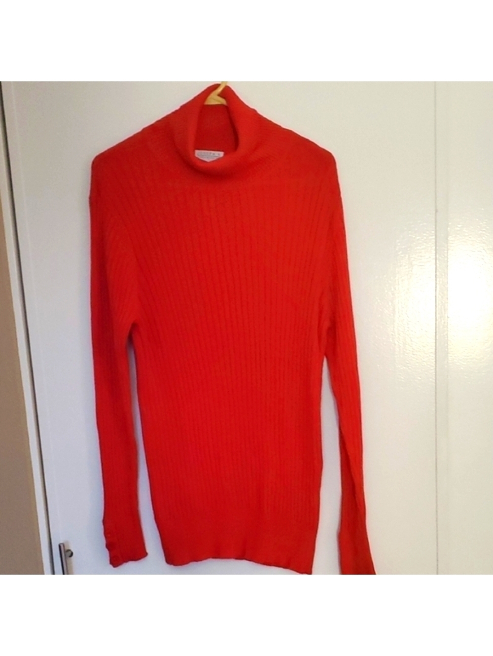 Joseph Red Turtleneck Sweater Size XL Ribbed Knit Warm Stylish